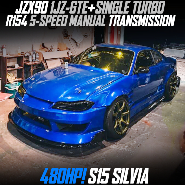JZX90 1JZ-GTE+SINGLE TURBO, R154 5-SPEED MANUAL TRANSMISSION, modified 480HP S15 SILVIA.